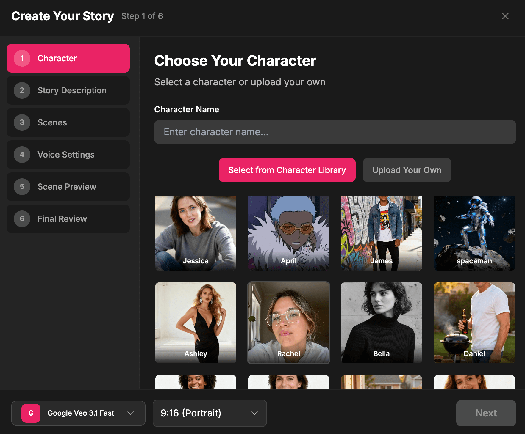 Character Selection